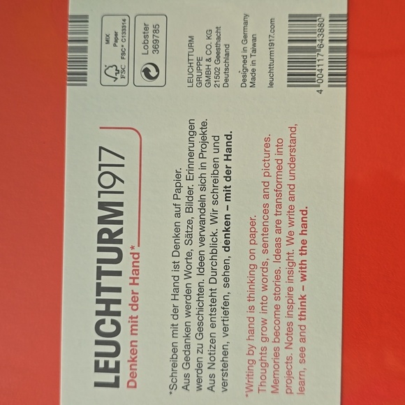 ❤️BUY 5 GET 3 FREE Leuchtturm1917 Notebook Medium (A5), Hardcover, Lobster - Picture 7 of 16